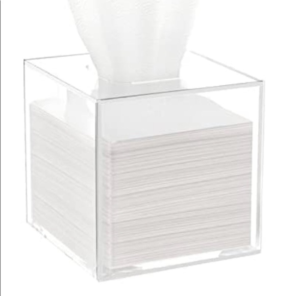 HBlife Clear Acrylic Square Facial Tissue Dispenser Box Cover - Picture 2 of 8